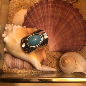 Vintage Handmade Silver Turquoise Ring